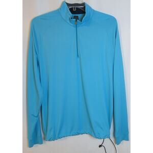 Greg Norman Quarter Zip Long Sleeve Top Size L Men Blue ML 75 Play Dry Outdoor